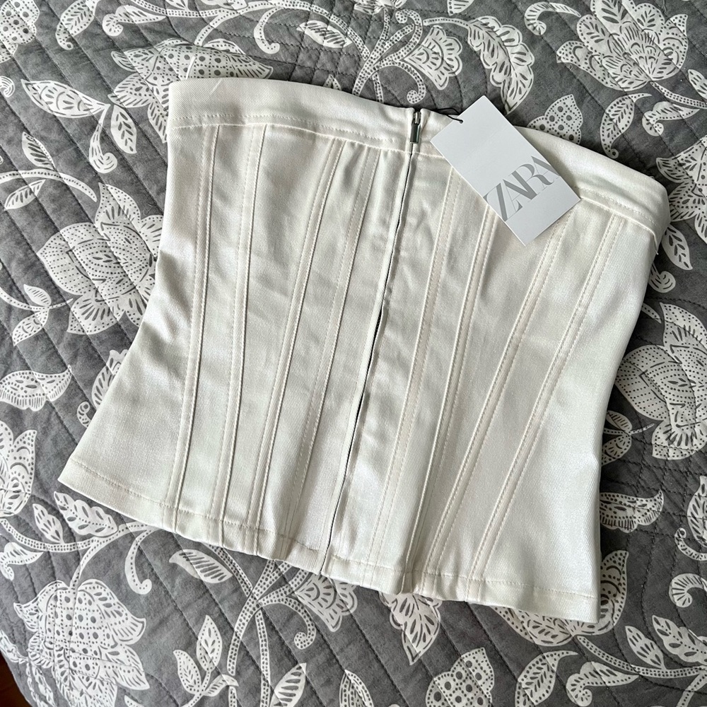 Zara Pearl Corset/Bustier Top NWT *sold out online*